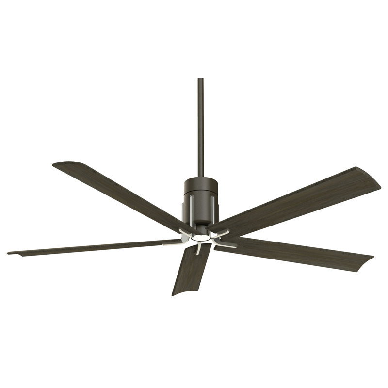 60" CLEAN 5 - Blade LED Standard Ceiling Fan with Light Kit Included, Matte Black/Brushed Nickel