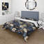 Ensemble de housse de couette à motifs dorés bleu cobalt victorien III-2013598678