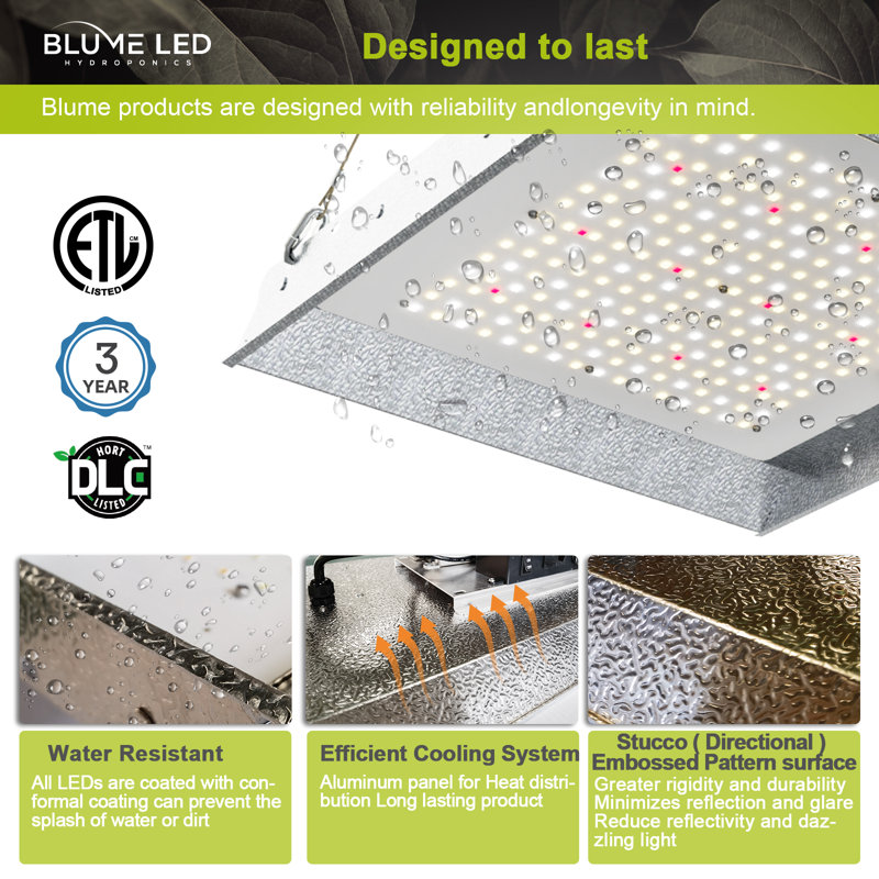 Blume 200-watt Full Spectrum Led Grow Light With Daisy Chain Function For Indoor Plants