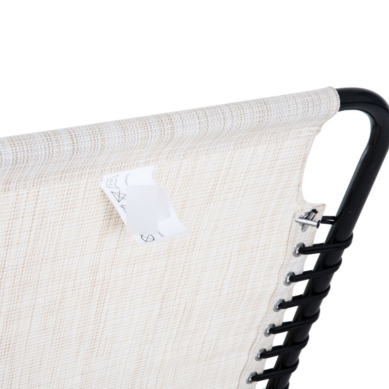 4 chaises réglables - filet respirant, pliable, blanc crème pour l'extérieur, patio, plage, inclinable