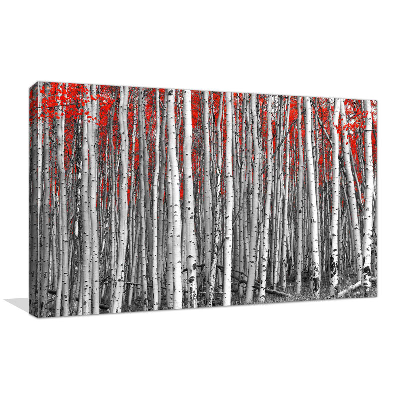 " Red And Grey Forest ", 18" H x 30" W x 1" D