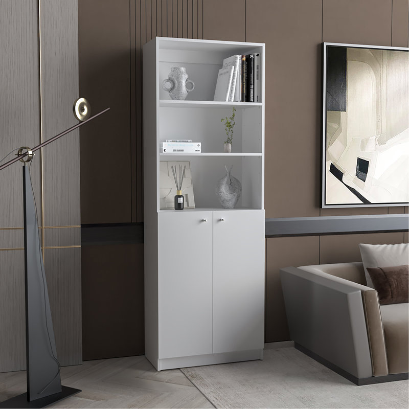 White 2-Door Bookcase, White
