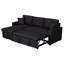 Canapé modulaire réversible en tissu de lin l 82 po avec méridienne de rangement