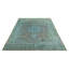 Tapis unique en laine turquoise noué à la main 9 pi 0 po x 11 pi 10 po