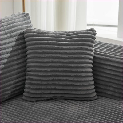 Sectional Sofas | Modern Modular L-Shaped Left Long Seat Couch for Living Room Apartment |Slate Gray|Corduroy