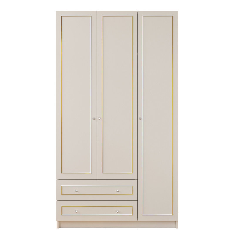 Vanderpool 3 Door Manufactured Wood Wardrobe, 210cm H x 105cm W x 52cm D