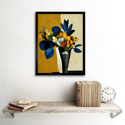 Bouquet Flowers Vase Autumnal Painting - Single Picture Frame Print