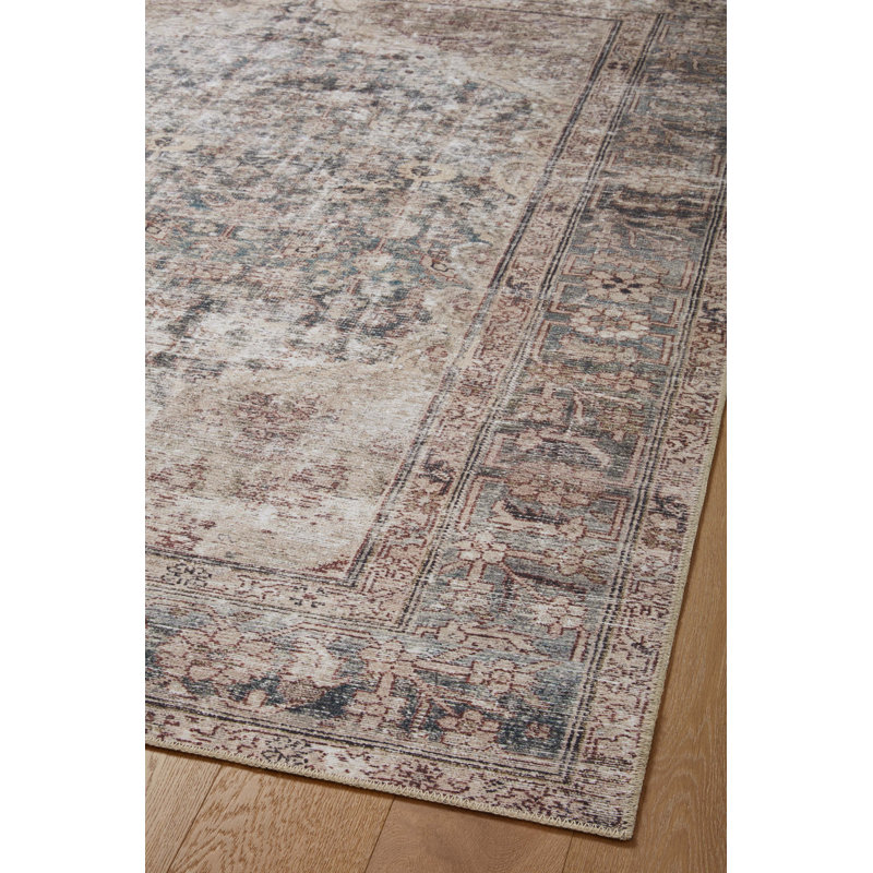 Amber Lewis x Loloi Georgie Lagoon / Beige Area Rug, Rectangle 7'6" x 9'6"