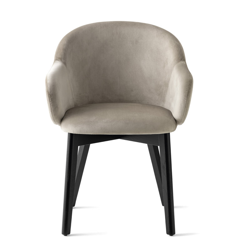 Holly Fab Chairs, Bouclé Taupe, Matt Black