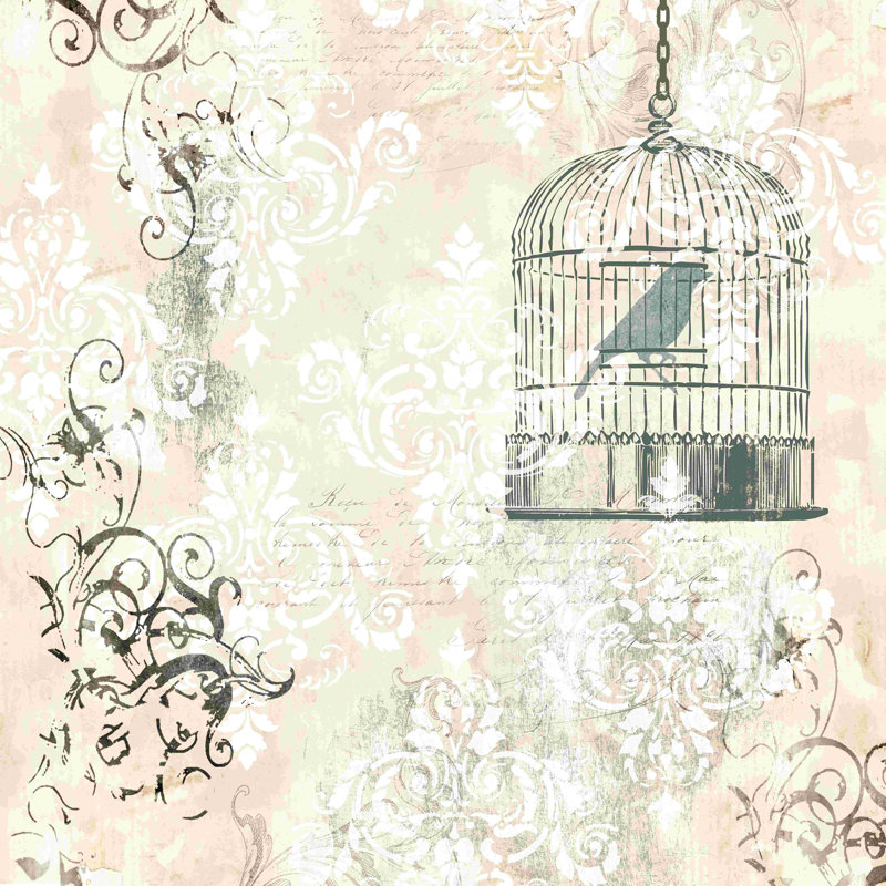 Cage à oiseau unique - impression sur toile tendue, L 12 po x H 12 po