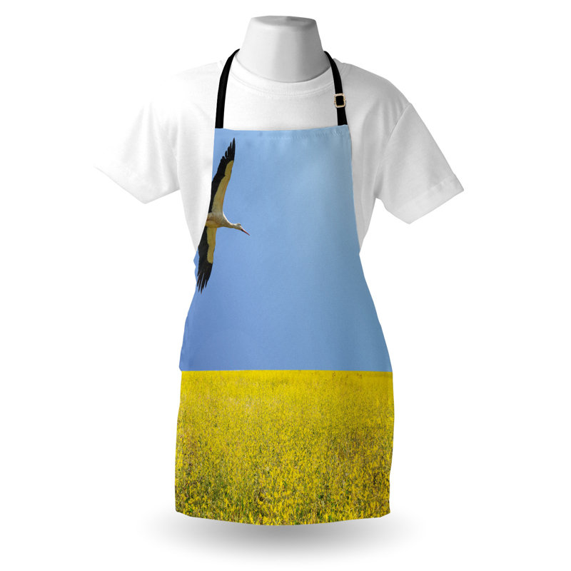 Multicolore tablier East Urban Home jaune et bleu unisexe, cigogne volant, taille adulte