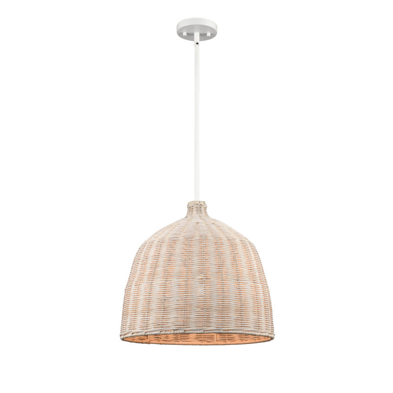 1 Light 16" Wide White Pendant