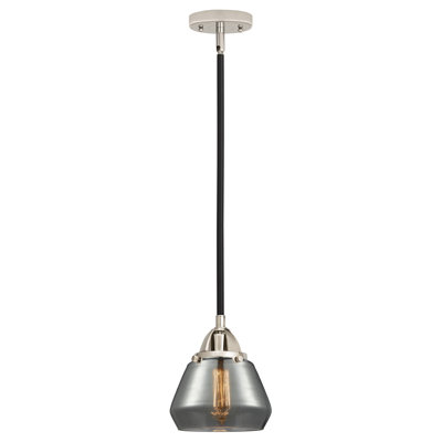 Mini-luminaire suspendu 1 lumière 7 po Nouveau 2 - Elim - 1 lumière DEL - Finition nickel - Abat-jour blanc