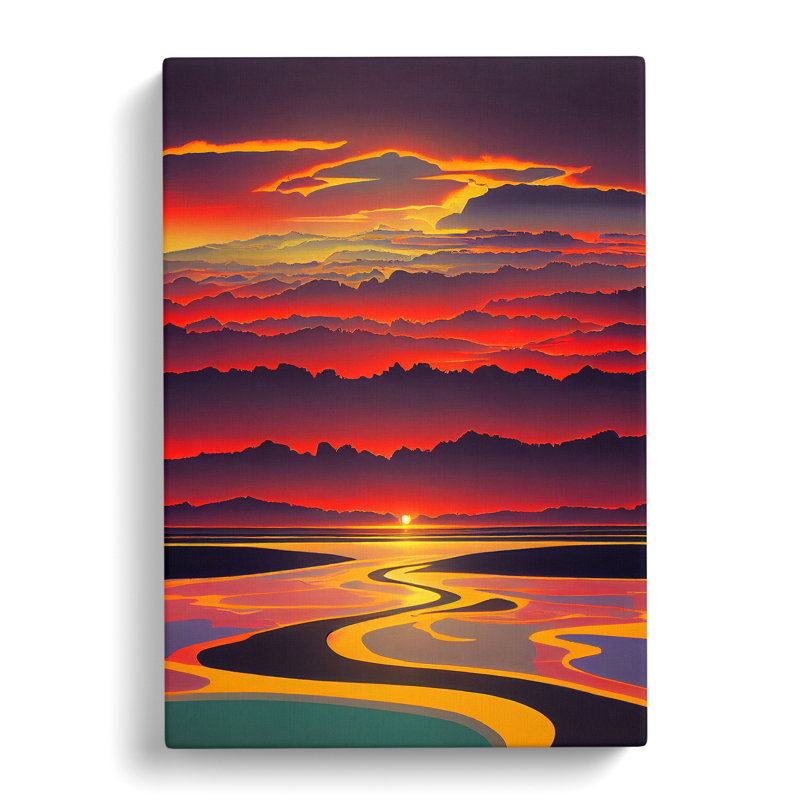 Exquisite Sunset View - Wrapped Canvas Painting, 50cm H x 35cm W x 3cm D