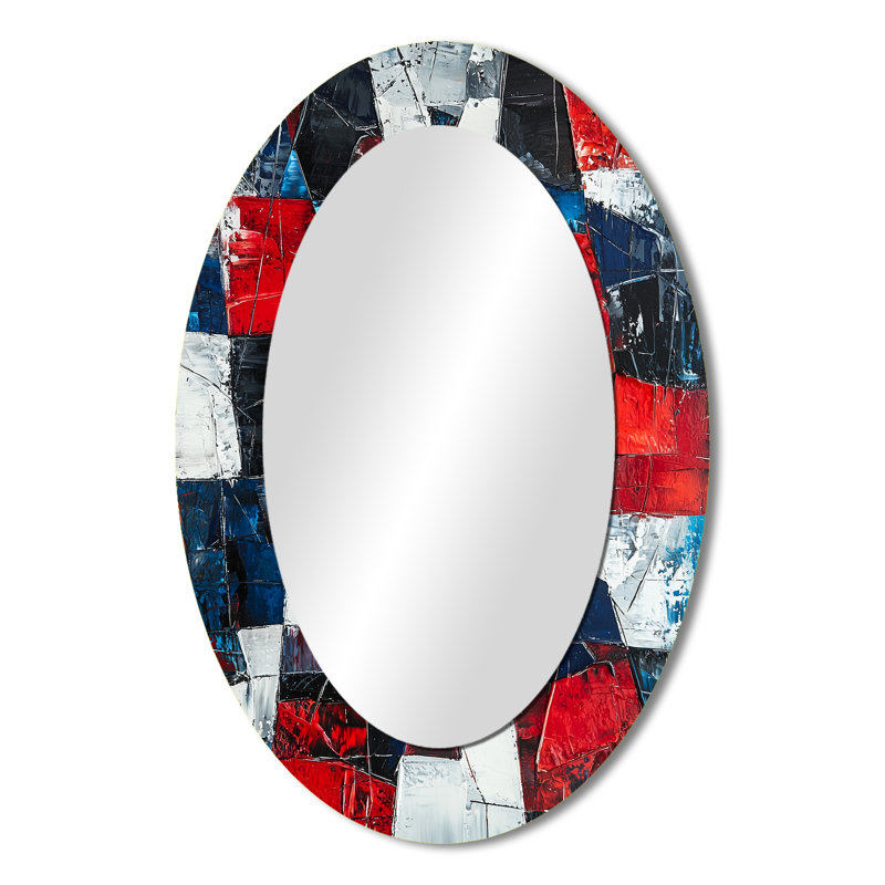 Drapeau des États-Unis «Unity In Force» - miroir mural ovale traditionnel, 36 po x 24 po
