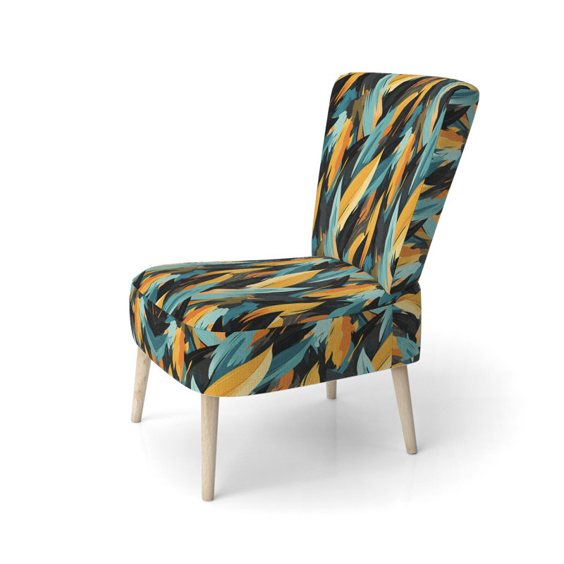 Chaise d'appoint rembourrée à motif floral et motif subtil Subtle Leaves In Minimalisme