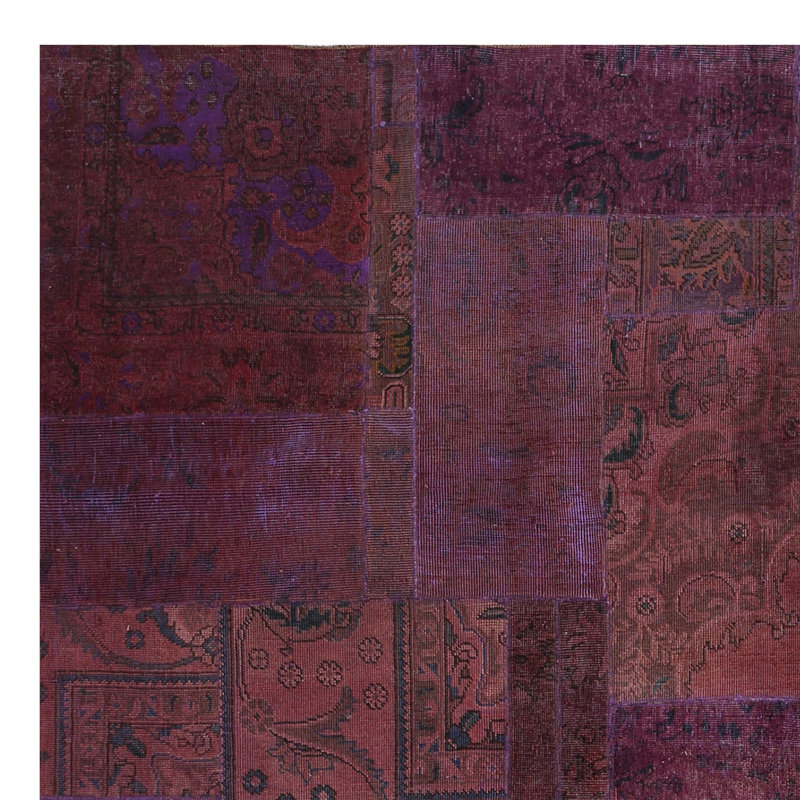 Tapis rose / bourgogne patchwork One-of-a-Kind Coombs