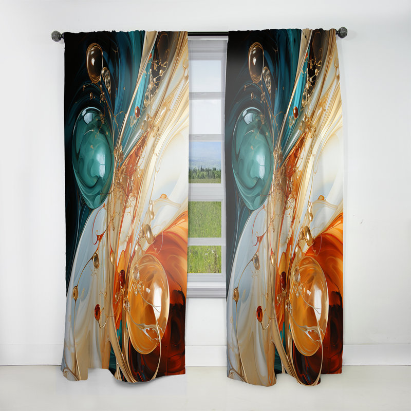 Arbyrd - Peinture - Rideau abstrait obscurcissant - 1 panneau, L 52 po x L 63 po