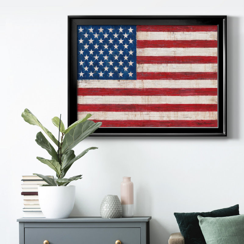 Toile encadrée de qualité supérieure Old Glory - prête à être accrochée, Cadre noir, H 18,5 po x l 24,5 po x P 1 po