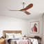 Ventilateur de plafond en bois massif, extérieur, 3 pales, sans lumière, noyer, pour porche de chambre à coucher pour patio, télécommande, résistant à l'eau-803079388