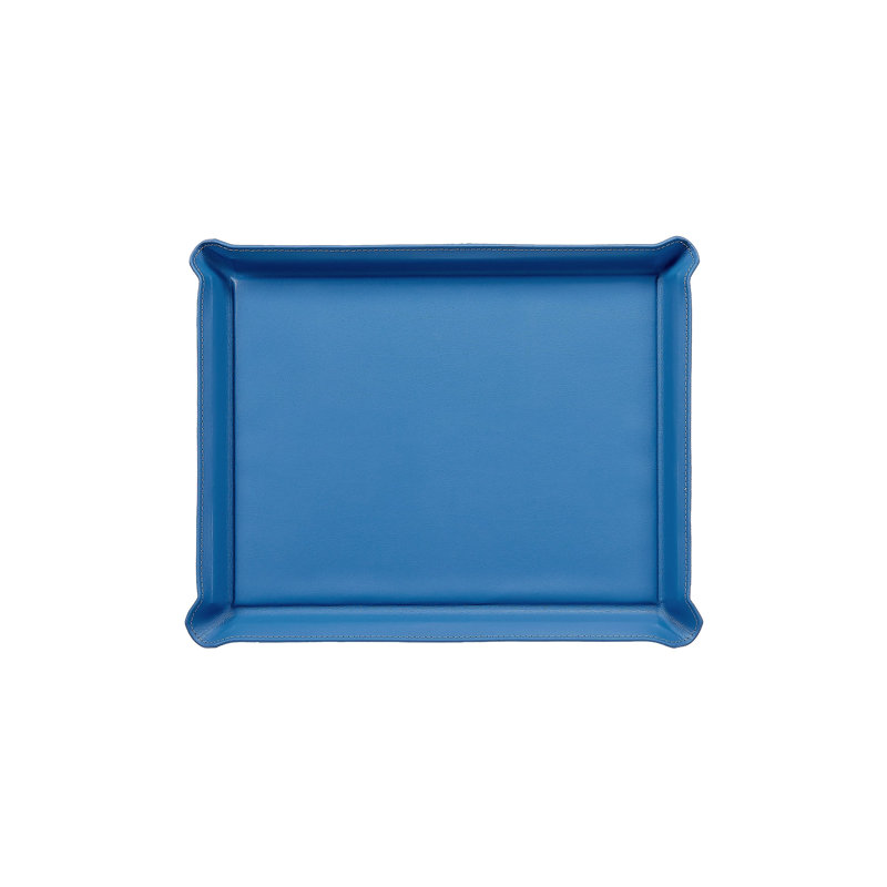 Plateau ottoman en cuir, Blue