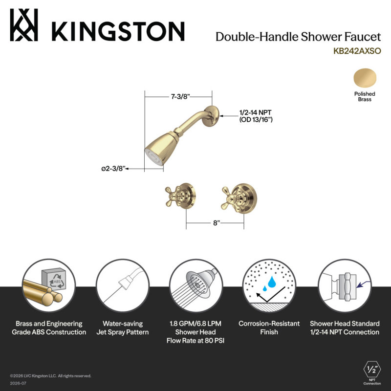 Kingston Brass Victorian Double-Handle Shower Faucet