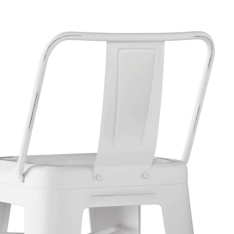 30" Metal Bar Stool (Set Of 2), White