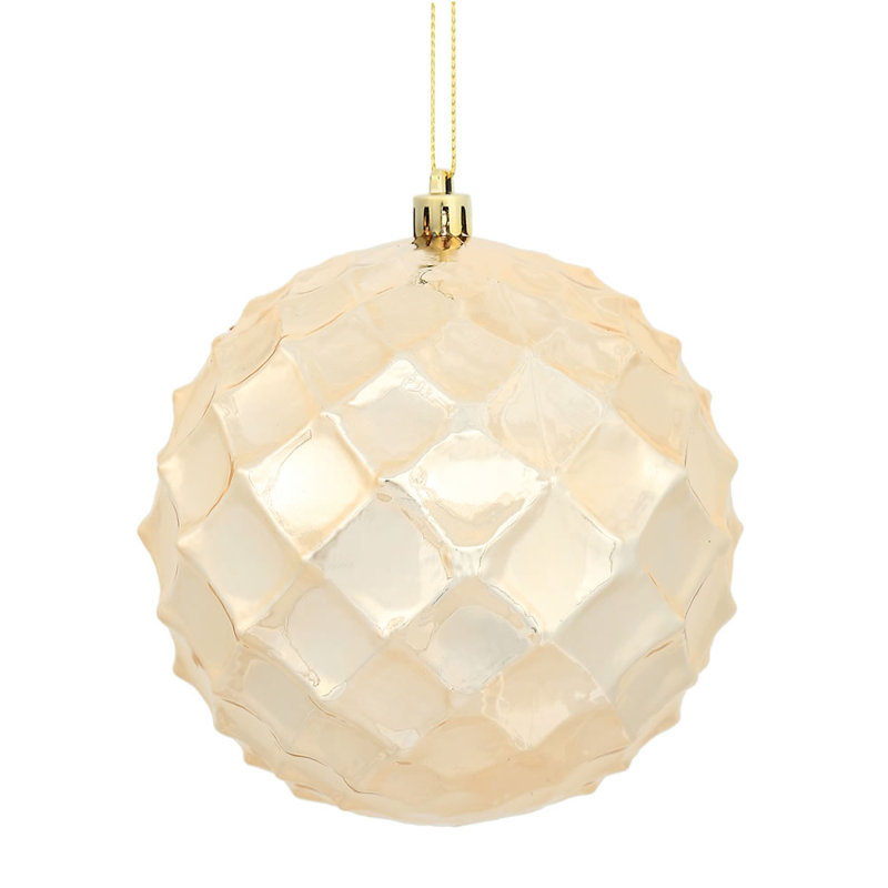 Shiny Diamond Bauble Christmas Ornament, Café Latte, 4