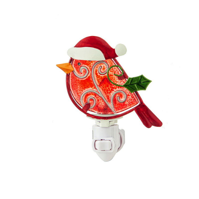 Veilleuse en verre père Noël cardinal