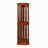Corner Curio Cabinet With Lights, Adjustable Tempered Glass Shelves, Mirrored Back, Display Cabinet,Light Walnut (E26 Light Bulb Not Included)-2108009121