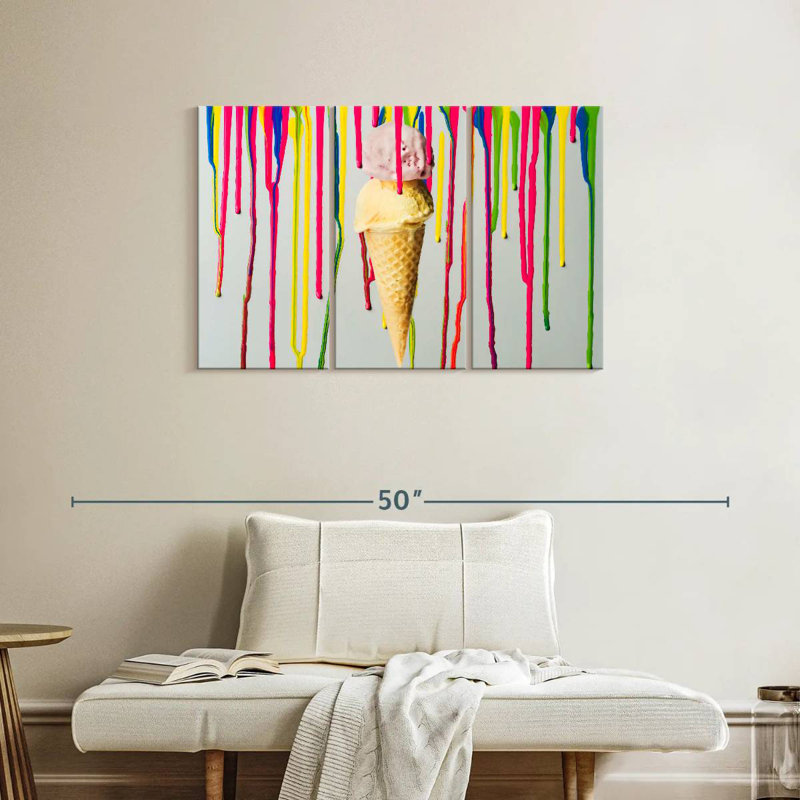 Yarlin Dripping Ice Cream, 24" H x 38" W