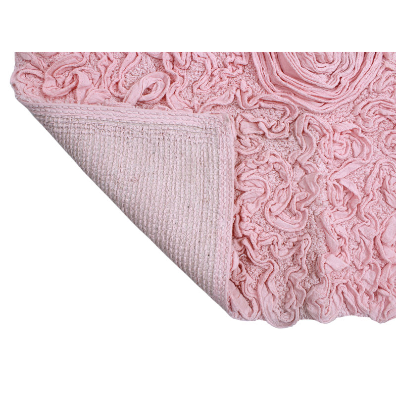 Skak Cotton Bath Rug, 21" W x 54" L, Pink