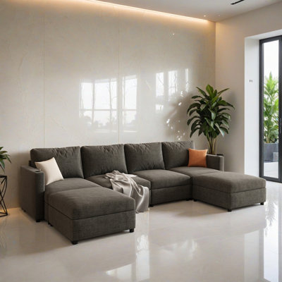 6 - Piece Modular Sleeper Sectional Sofa Bed Corner Sofa for Living Room