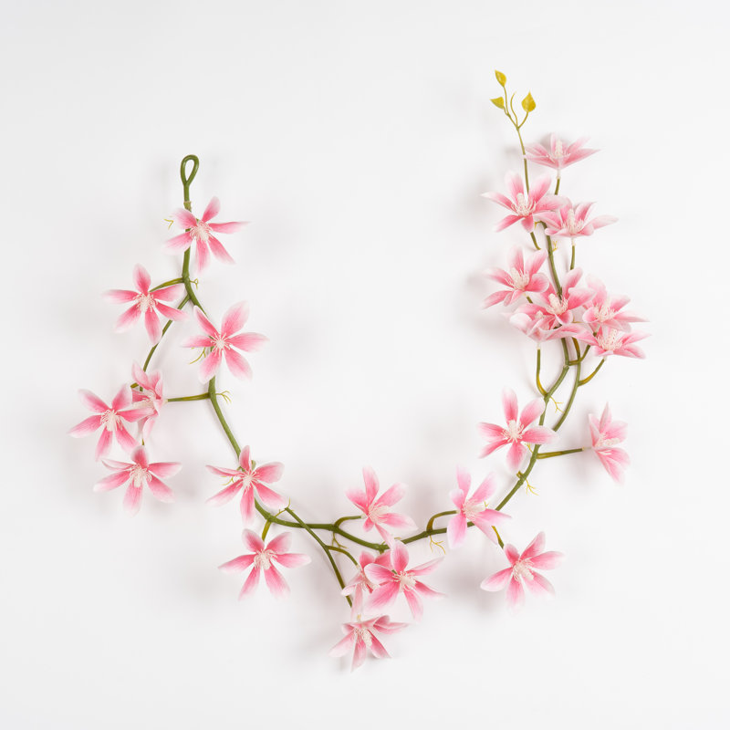 115cm Magnolia Star Flower Garland Pink Pk 2