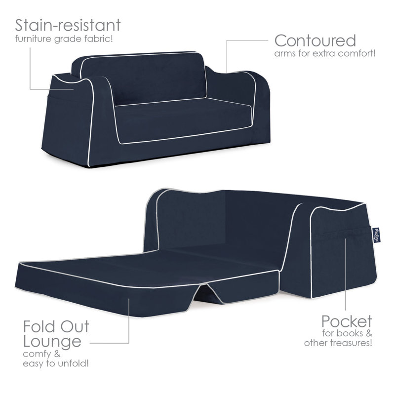 Zella Kids 6'' Sleeper and Ottoman, Navy 