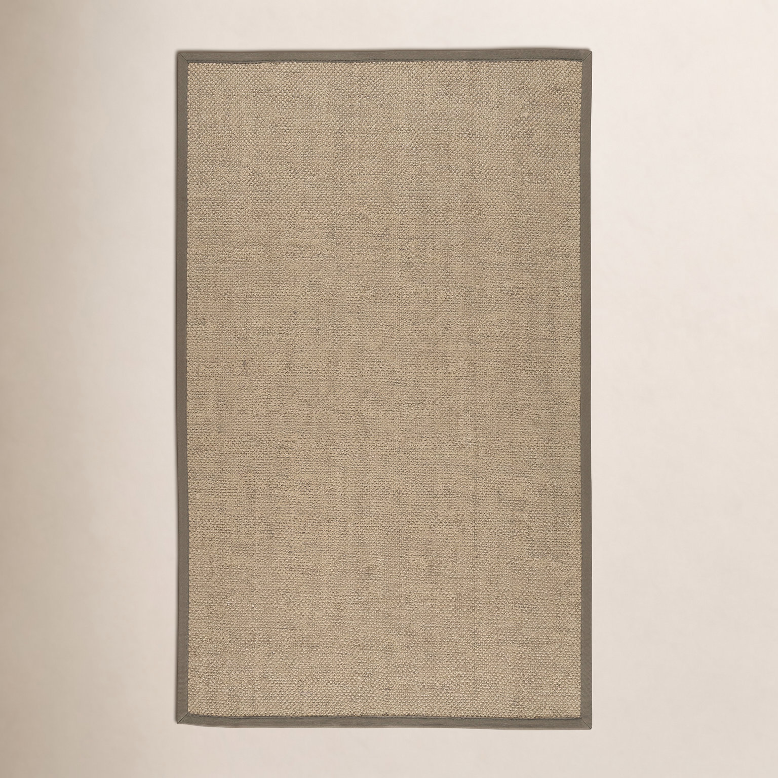 Beige Green Floral Jute Rug, Rectangle 2'6" x 4'