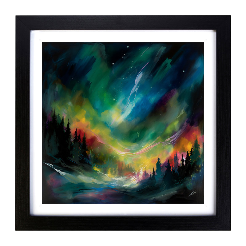 Northern Lights No.1 - Framed Print, Black