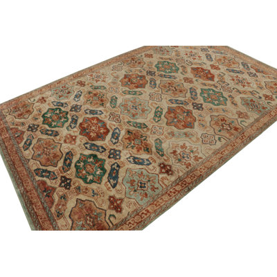 Distressed Homage Hand Knotted Silk Geometric Area Rug