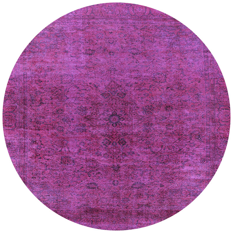 Tapis oriental rose Rosman, Rond 8 pi