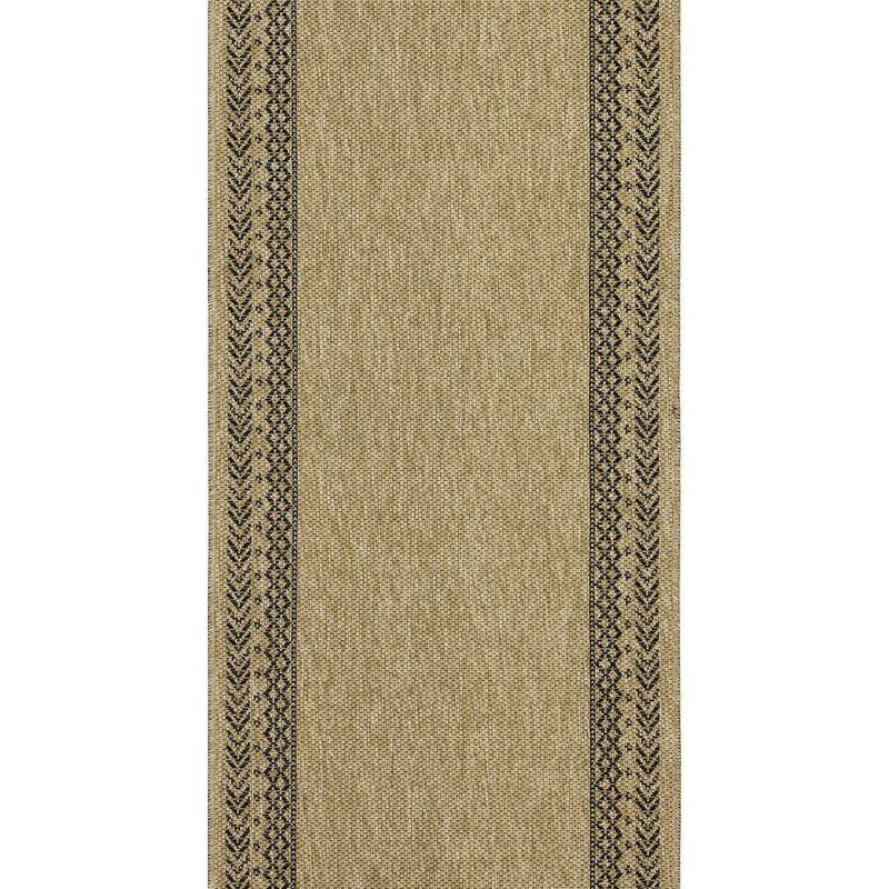 Tapis intérieur / extérieur, Rectangulaire 7 pi 10 po x 10 pi 3 po, Naturel/noir