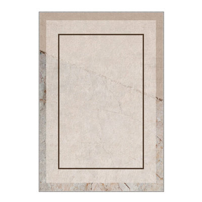 Premium Woven Carpet, 4 ft x 6 ft, 100% Polyester, 740 g/m² | Non-Slip Felt Dot Underside, Machine Washable at 86°F, Low Pile Height: 0.2 in | Digital Print Design, Easy to Clean & Maintain, Ideal for Living Room & Office
