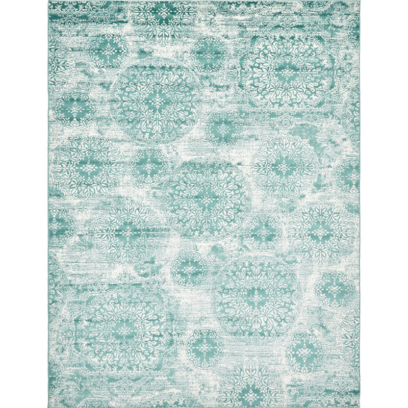 Tapis floral Brandt, Rectangle 9 pi x 12 pi 2 po, Blue