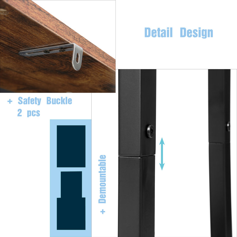  Industrial 4-tier Bookshelf, Freestanding Rustic Display Bookcase Storage Rack Shelf Plant Stand For Living Room Home Office