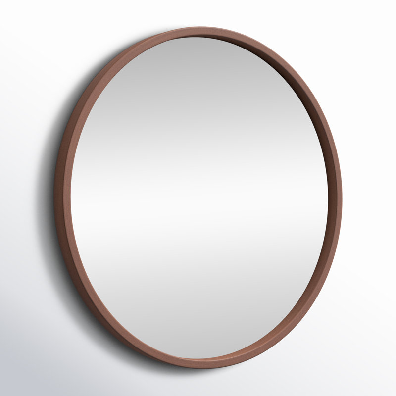 Arranjeet Modern Round Wall Mirror, 25.6" x 25.6", Bronze