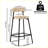 Modern Counter Stools Set of 2 Handwoven Paper Rope Bar Stools Boho Round Dining Pub Chairs for Kitchen