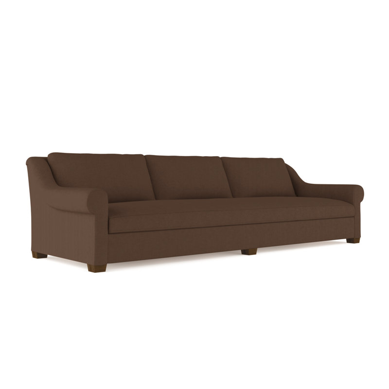 Canapé Thompson, Chocolat de lin à tissage carré, H 32 po x l 120 po x P 41 po, Ébène