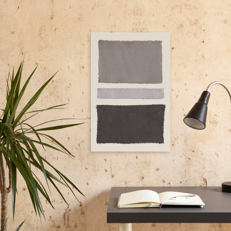 Mid-Century moderne et minimaliste peint tissage neutre, H 24 po x l 16 po