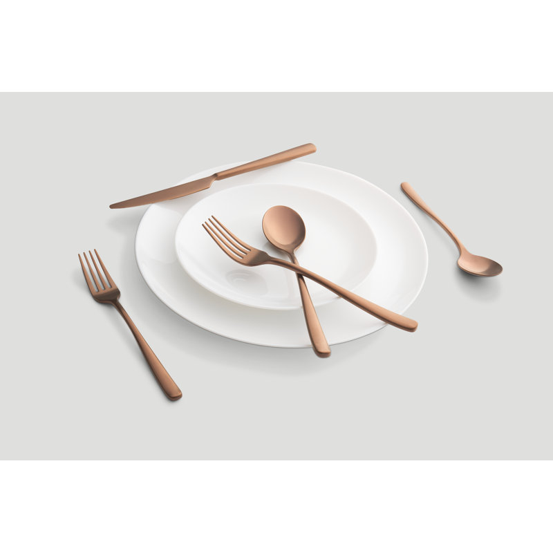  20-Piece Flatware Set, Service For 4, Copper