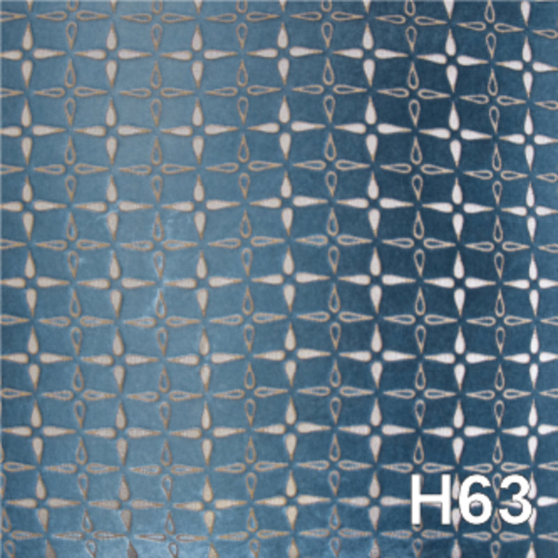 Petal Metal Square Velvet Pillow, 22"H x 22"W, Denim Geometric