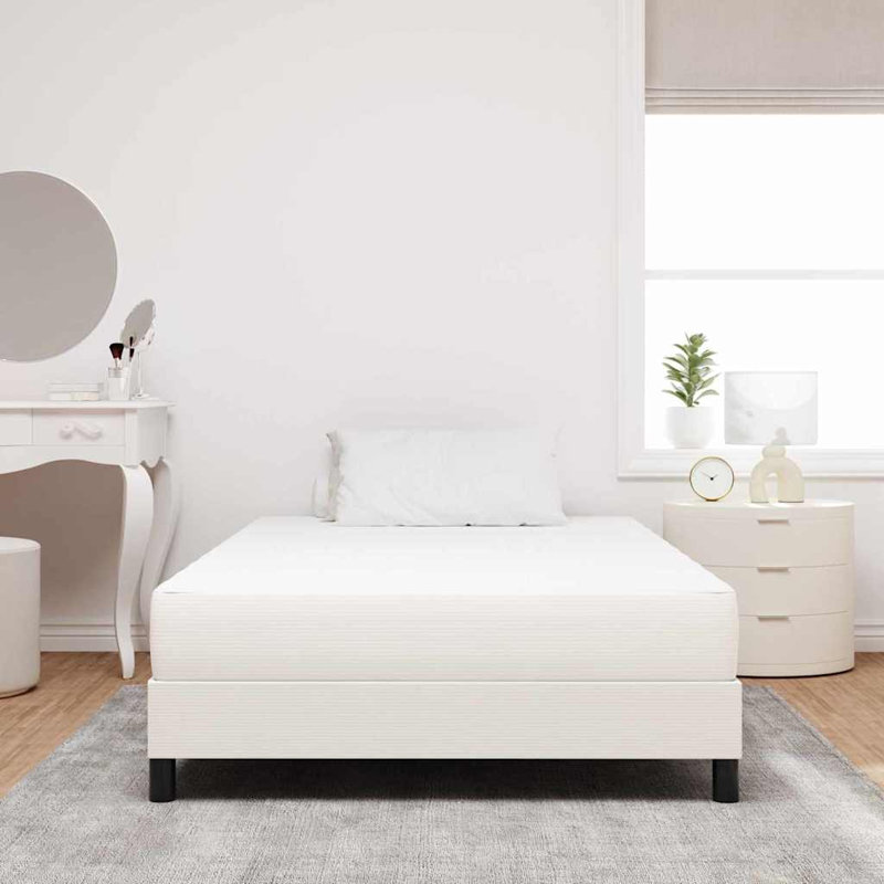 Vidaxl Bed Mattress With Mattress Cream Fabric, 120 x 200cm